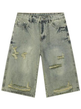 Men's Distressed Loose Denim Shorts Denim Shorts