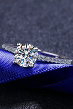 1 Carat Moissanite Rhodium-Plated Side Stone Ring Rings