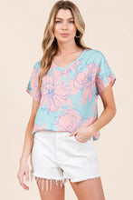 BOMBOM Floral Short Sleeve T-Shirt Woman T Shirts