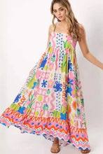 Floral Print Spaghetti Strap Summer Maxi Dress Woman Maxi Dress