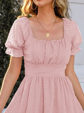 Swiss Dot Short Sleeve Mini Dress Casual Dresses