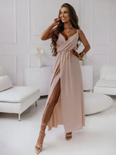 Honey Tied Surplice Sleeveless Midi Cami Dress Cocktail Dress