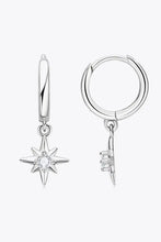 Moissanite Star Drop Earrings Silver One Size Earrings
