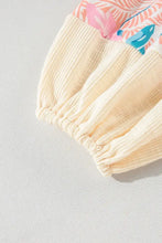 Printed Round Neck Balloon Sleeve Sweatshirt Woman Sweatshirts