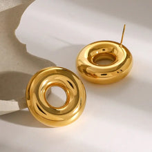 Stainless Steel Cutout Round Shape Earrings Earrings