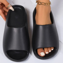 Open Toe Platform Slippers Black Woman Slippers