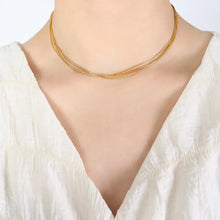 18K Gold-Plated Multi-Layer Clavicle Chain Necklace Gold One Size Necklaces