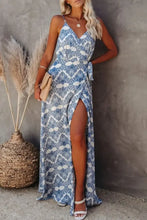 Printed Tied Maxi Cami Dress Sky Blue Woman Maxi Dress