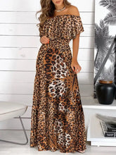 Printed Off Shoulder Maxi Dress Woman Casual Dress