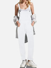 Square Neck Wide Strap Denim Overalls Denim Overalls