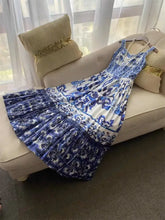 Smocked Printed Wide Strap Dress Casual Dresses