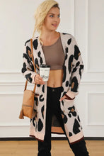 Leopard Open Front Long Sleeve Cardigan Woman Outerwear