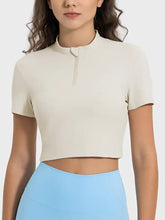 Millennia Quarter Zip Short Sleeve Active T-Shirt Woman Activewear