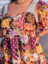 Plus Size Printed Round Neck Short Sleeve Dress Casual Dresses