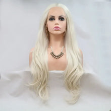 13*3" Lace Front Wigs Synthetic Long Wavy 24" 130% Density Blond One Size Hair