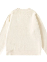 Men's Letter Crew Neck Long Sleeve Knit Sweater Mens Tops