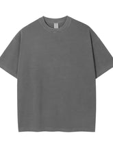 Men's Oversized Drop Shoulder Cotton T-Shirt Gray Mens Tops