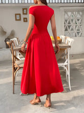 Single Shoulder Midi Dress with Pockets Woman Dress