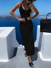 Slit Openwork V-Neck Sleeveless Cover Up Swimwear Cover-Ups