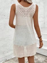 Front Tie Crochet Sleeveless Longline Cardigan Cardigans