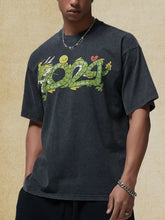 Men's Graphic Round Neck Half Sleeve T-Shirt Black Mens Tops