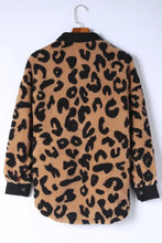 Leopard Button Up Long Sleeve Jacket Woman Outerwear