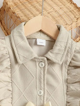 Children's Ruffled Bow Collared Neck Dress Kids Dresses