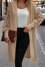 Open Front Lace Lantern Sleeve Cover-Up Woman Outerwear