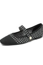 Square Toe Block Heels Loafers Black Woman Loafers