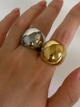2-Piece Stainless Steel Bubble Shape Ring Gold & Silver Fashion Jewelry