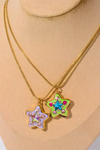 Rhinestone Decor Star Box Pendant Necklace Necklaces