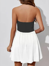 Ruched Two-Tone Tube Mini Dress Cocktail Dress