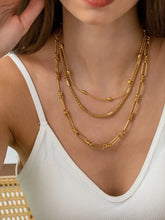 18K Gold-Plated Layered Chain Necklace and Bracelet Jewelry Set Fashion Jewelry