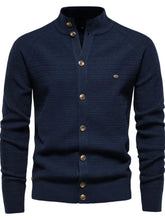 Men's Button Down Long Sleeve Cardigan Navy Cardigans