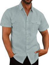 Men's Plus Size Collared Neck Short Sleeve Shirt Mens Tops