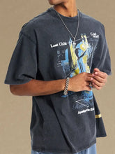 Men's Graphic Round Neck Half Sleeve T-Shirt Mens Tops