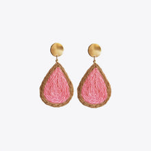 Raffia Grass Teardrop Earrings Pink One Size Earrings