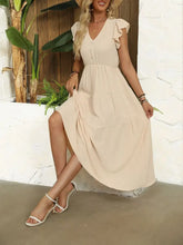 V-Neck Ruffle Sleeve Dress Casual Dresses