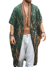 Men's Plus Size Printed Open Front Cover-Up Mens Tops