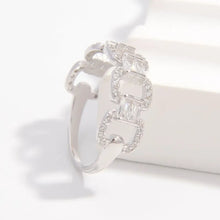 925 Sterling Silver Zircon Cutout Ring Rings