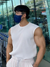 Men's Plus Size Cord Ribbed Round Neck Tank Mens Tops