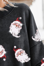 Sequin Santa Round Neck Drop Shoulder Sweatshirt Woman Sweatshirts