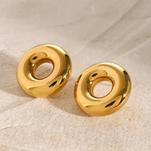 Stainless Steel Cutout Round Shape Earrings Earrings