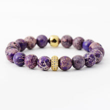 Natural Stone Beaded Bracelet Purple One Size Necklaces