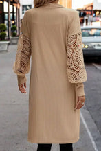 Open Front Lace Lantern Sleeve Cover-Up Woman Outerwear