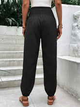 Smocked High Rise Joggers with Pockets Woman Pants