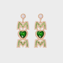 MOM Pearl Rhinestone Alloy Earrings Green One Size Earrings