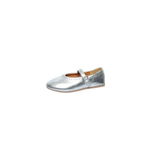 Round Toe Flats Loafer Silver Woman Loafers