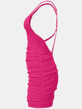 Glitter Double Spaghetti Straps Mini Dress Cocktail Dress