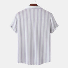Men's Striped Short Sleeve Button-Down Shirt Mens Tops